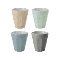 TASSE EN PORCELAINE DE DIFFÉRENTES COULEURS 250 ML 4 PIÈCE