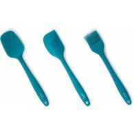 SET DE 3 USTENSILES DE CUISINE , CUILLÈRE, SPATULE  ET PINCEAU EN SILICONE LACOR