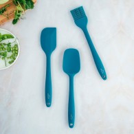 SET DE 3 USTENSILES DE CUISINE , CUILLÈRE, SPATULE  ET PINCEAU EN SILICONE LACOR