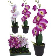 PLANTE ARTIFICIELLE ORCHID EN POT 20X47CM