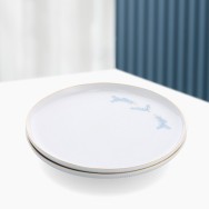 ASSIETTE 27 cm BLANC RAYURES