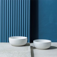 BOL 12 CM PURE BLANC RAYURES