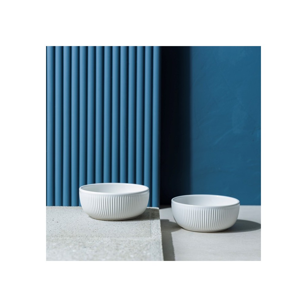 BOL 12 CM PURE BLANC RAYURES