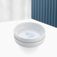 ASSIETTE 20 CM CREUSE BLANC AVEC MOTIF ARBRE