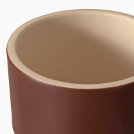 CACHE-POT EN GRES ROUGE/BEIGE
