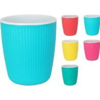 VERRE À BOIRE EN 5 COULEURS ASSORTIES 85XH110MM