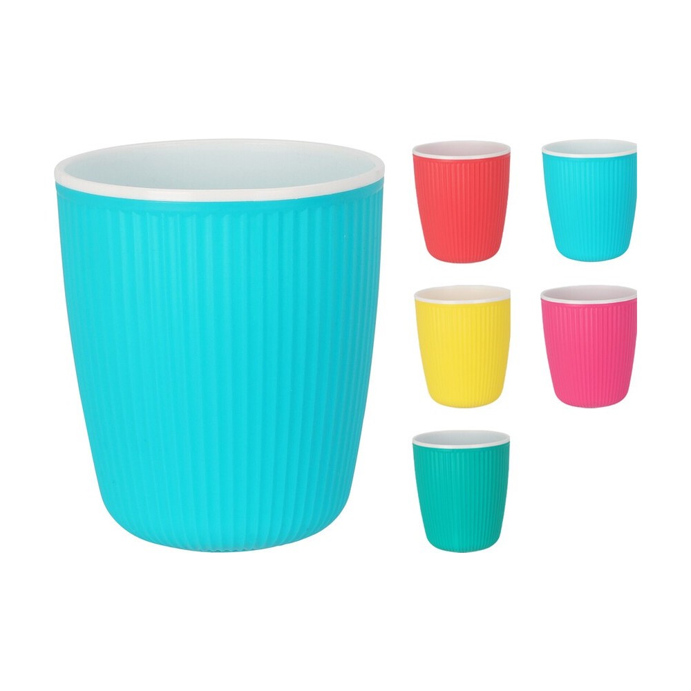 VERRE À BOIRE EN 5 COULEURS ASSORTIES 85XH110MM