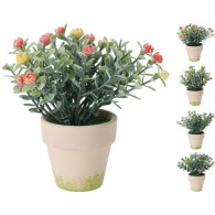 FLEUR ARTIFICIELLE AVEC POT, CÉRAMIQUE