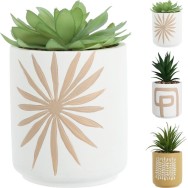 PLANTE AVEC POT EN CIMENT 3 MODELES ASSORTIS