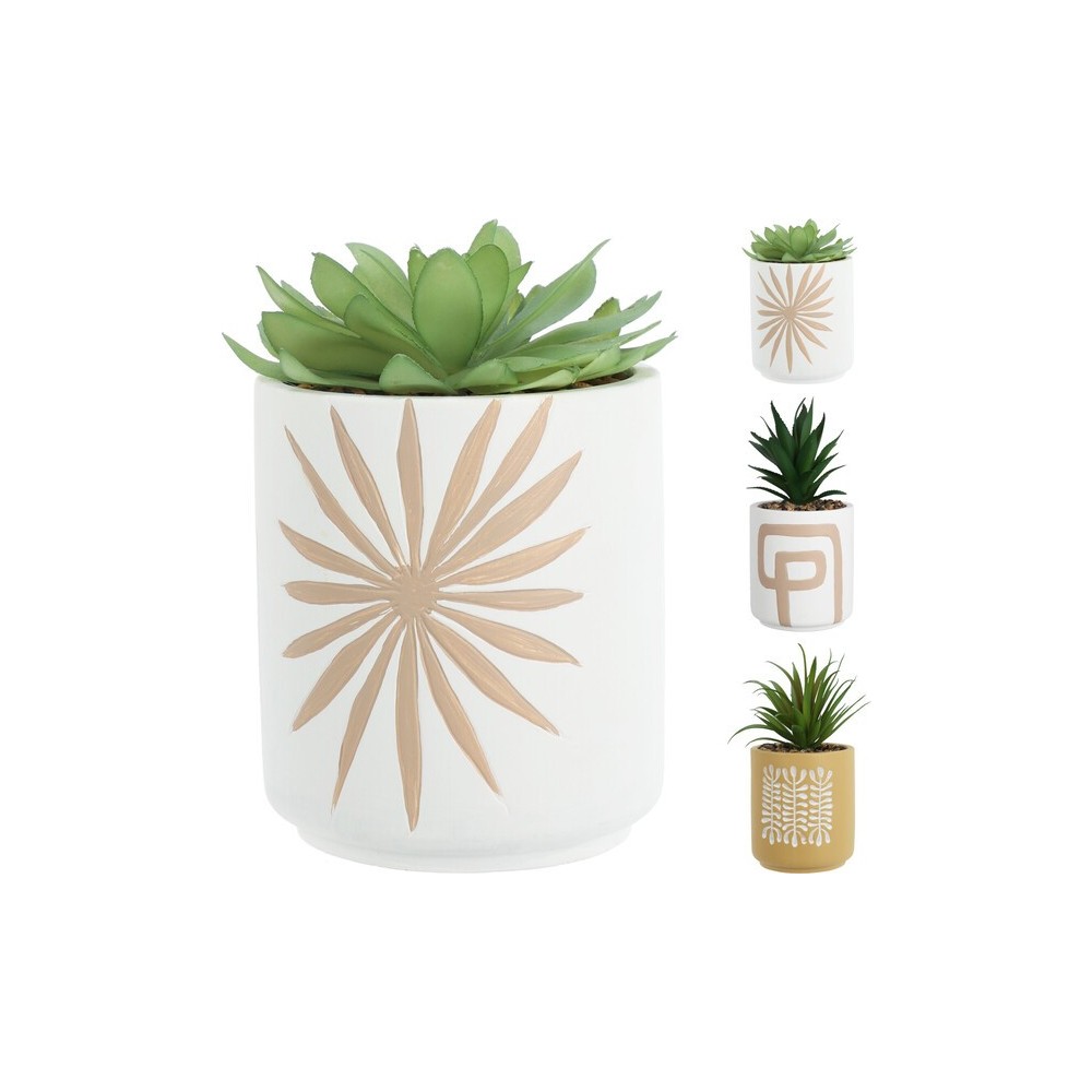 PLANTE AVEC POT EN CIMENT 3 MODELES ASSORTIS