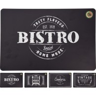 SET DE TABLE E RÉVERSIBLE BISTRO NOIR