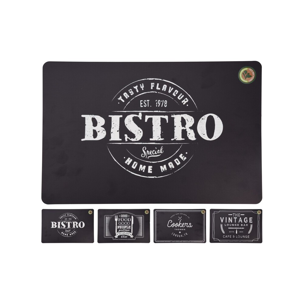 SET DE TABLE E RÉVERSIBLE BISTRO NOIR