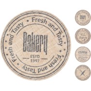 SET DE TABLE ROND EN JUTE 38CM MOTIF BOULANGERIE