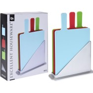 SET DE 3 PLANCHES À DÉCOUPER AVEC SUPPORT EN MÉTAL