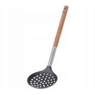 ECUMOIRE 34 CM AVEC MANCHE EN BOIS