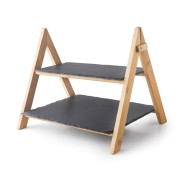 PRESENTOIRE LACOR 2 ETAGE EN BOIS ET ARDOISE