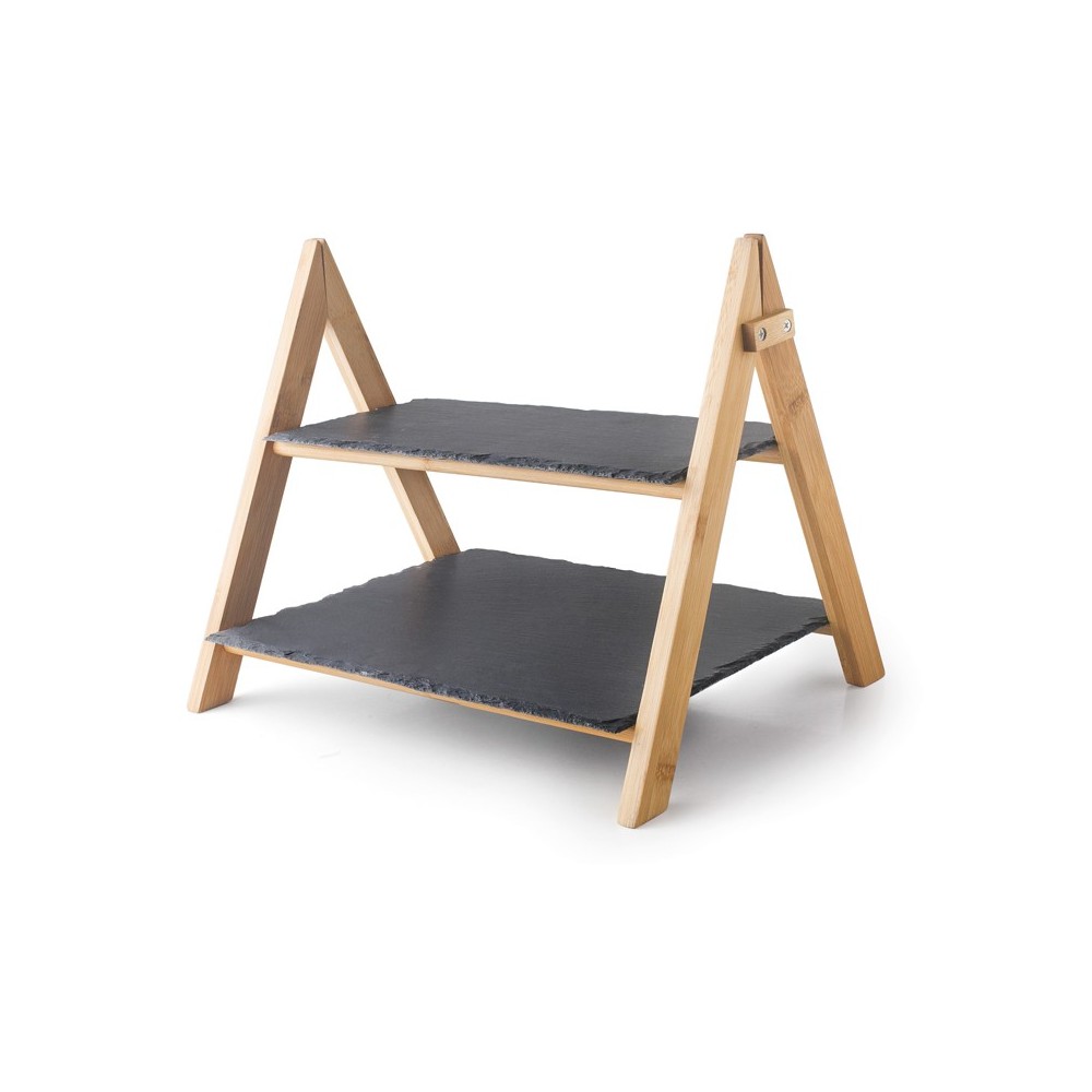 PRESENTOIRE LACOR 2 ETAGE EN BOIS ET ARDOISE