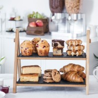 PRESENTOIRE LACOR 2 ETAGE EN BOIS ET ARDOISE
