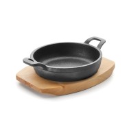 PLAT ROND LACOR "MAGMA" AVEC SUPPORT EN BOIS