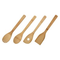 USTENSILES DE CUISINE EN BAMBOU 4 PIÈCES
