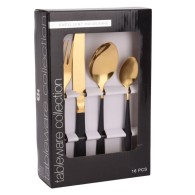 LOT DE 16 PIÈCES MÉNAGÈRE COULEUR GOLD / NOIR