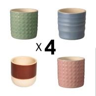 PACK DE 4 CACHE POT EN GRES