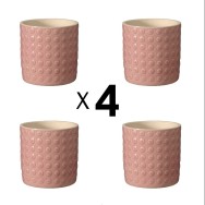 PACK DE 4 CACHE-POT EN GRES ROSE
