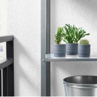 PACK DE 4 CACHE-POT EN GRES BLEU