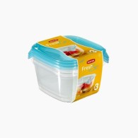 LOT DE 3 BOÎTES HERMÉTIQUES CARRÉES 1,2 L