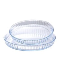 SET DE 2 PLATS À TARTE  PYREX EN VERRE