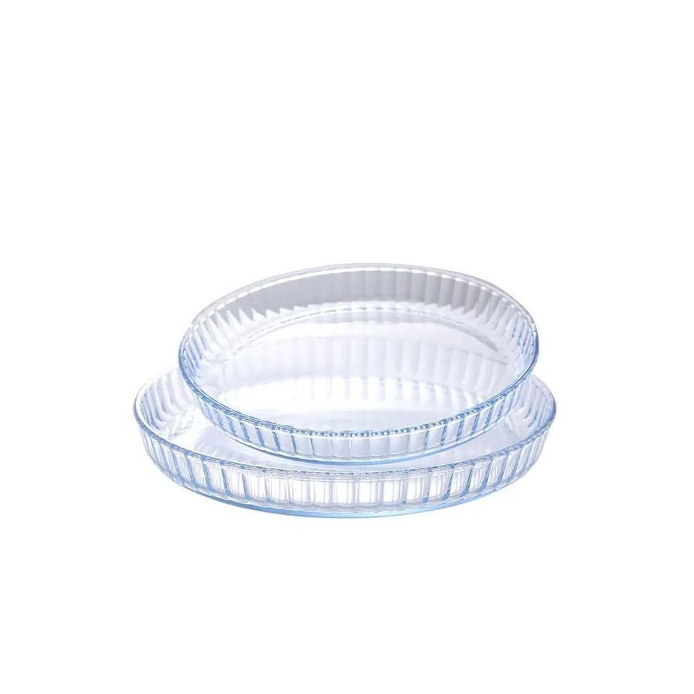 SET DE 2 PLATS À TARTE  PYREX EN VERRE