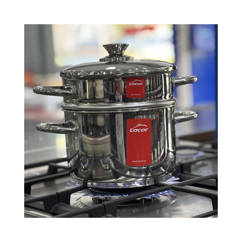 COUSCOUSSIER EN INOX LACOR 20 CM-4.5 L