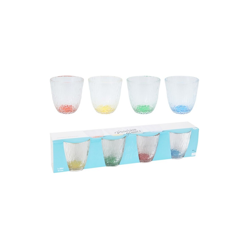 LOT DE 4 VERRES À BOIRE 300ML