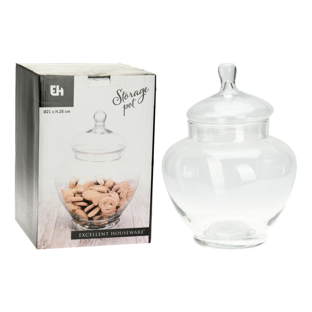 BONBONNIÈRE EN VERRE AVEC COUVERCLE  31 CM