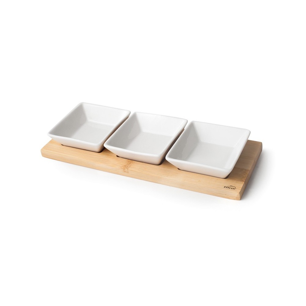 PLATEAU AVEC 3 BOLS CARRÉS BASIC - LACOR