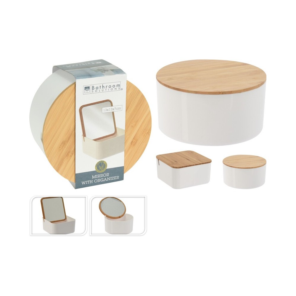 RANGEMENT COSMÉTIQUE AVEC MIROIR 13 CM