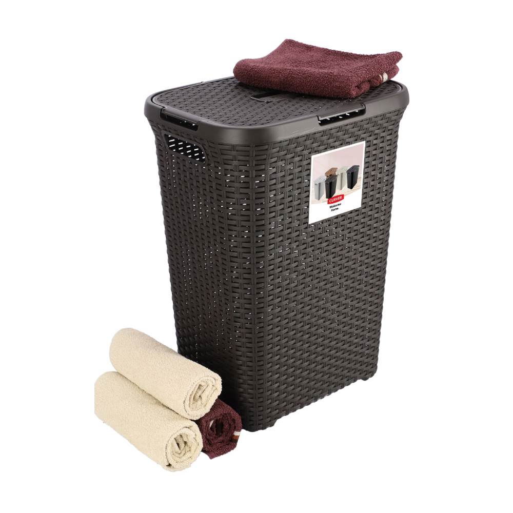 PANIER À LINGE CURVER 60 L MARRON PANIER À LINGE CURVER 60 L MARRON