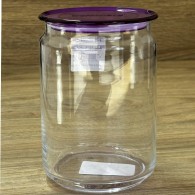 POT EN VERRE 1 L AVEC COUVERCLE MAUVE-LUMINARC