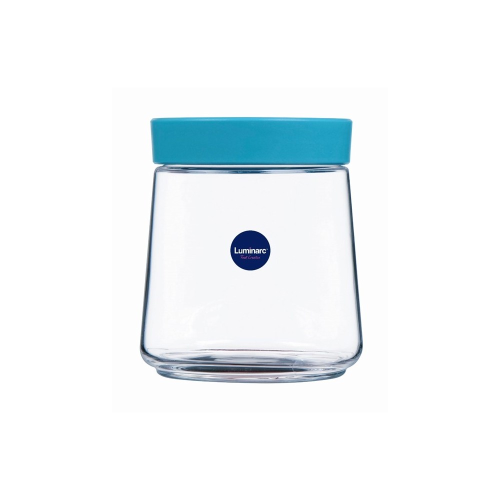 POT EN VERRE 0,75 L AVEC COUVERCLE BLEU-LUMINARC