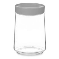 POT EN VERRE 1 L AVEC COUVERCLE GRIS-LUMINARC