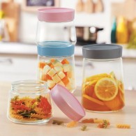POT EN VERRE 0,75 L AVEC COUVERCLE GRIS-LUMINARC