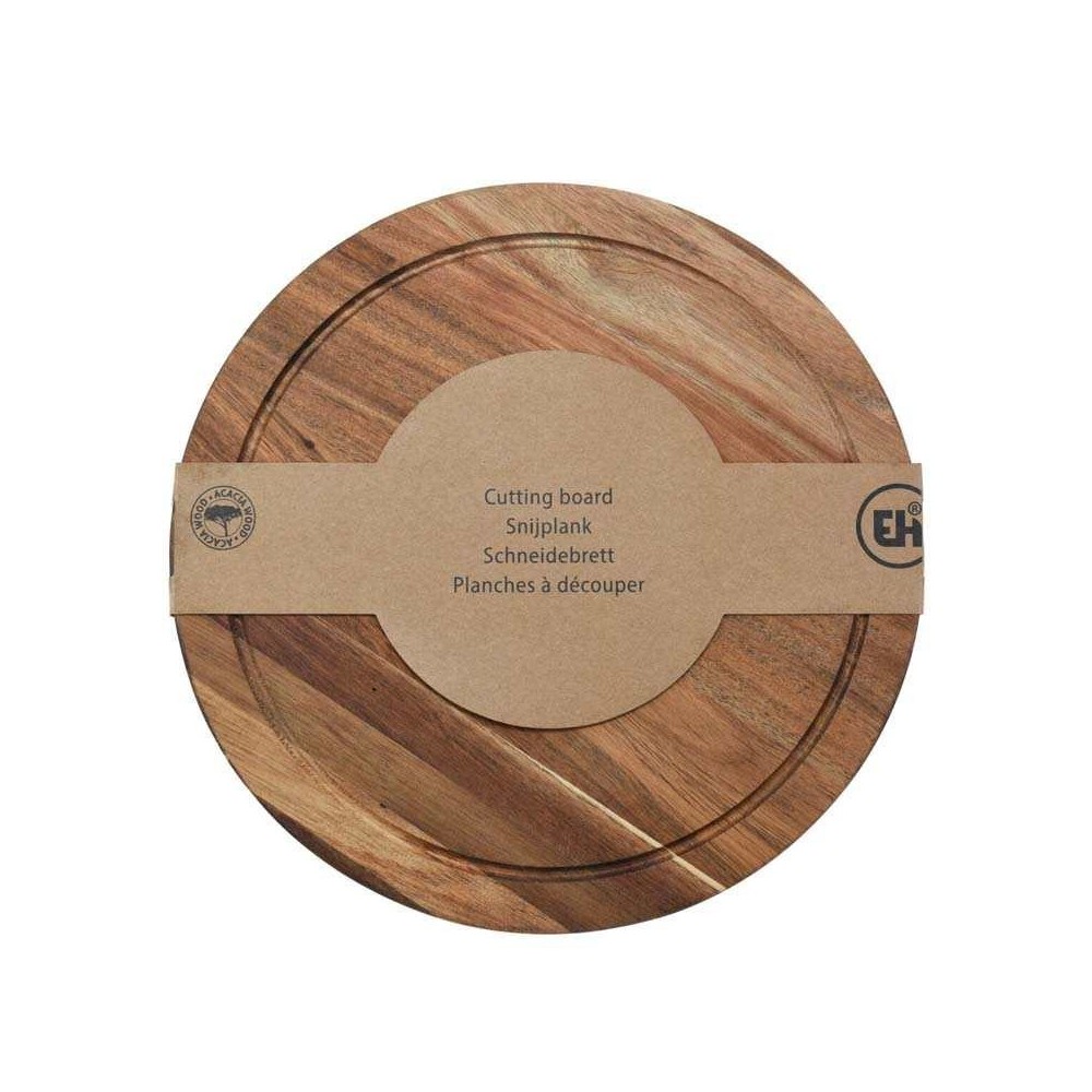 PLANCHE À DÉCOUPER RONDE EN BOIS D'ACACIA D25 CM