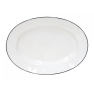 PLAT OVALE 30 CM BORDURE BLEU MARINE