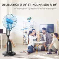 VENTILATEUR BRUMISATEUR SUR PIED AVEC TELECOMMANDE - JATA