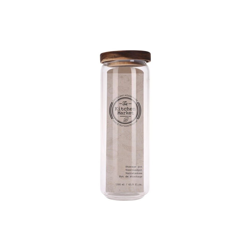 BOCAL DE CONSERVATION EN VERRE AVEC COUVERCLE EN BAMBOU 1,3 L