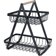 ETAGÈRE DE RANGEMENT CUISINE 2 ÉTAGES NOIR