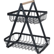 ETAGÈRE DE RANGEMENT CUISINE 2 ÉTAGES NOIR
