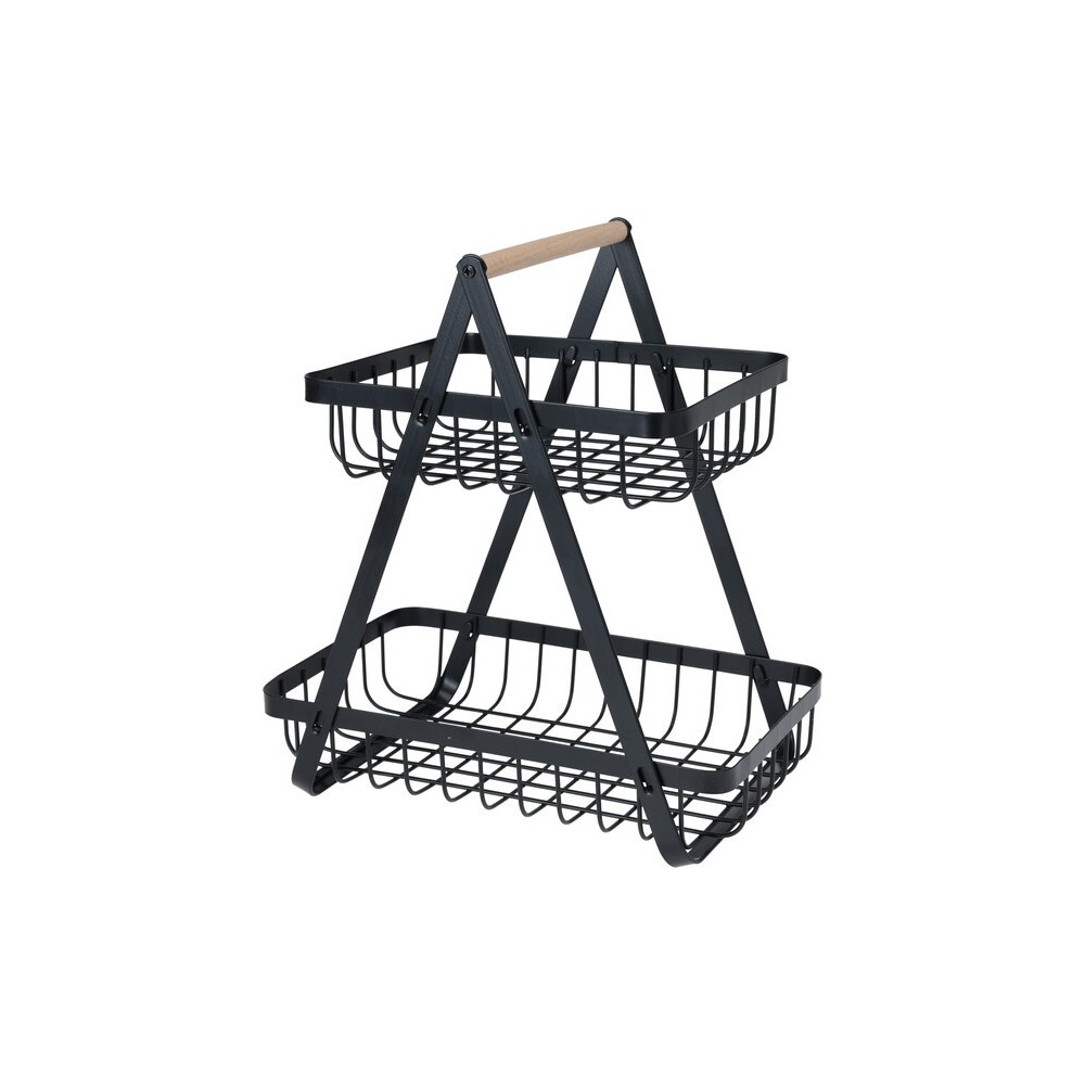 ETAGÈRE DE RANGEMENT CUISINE 2 ÉTAGES NOIR