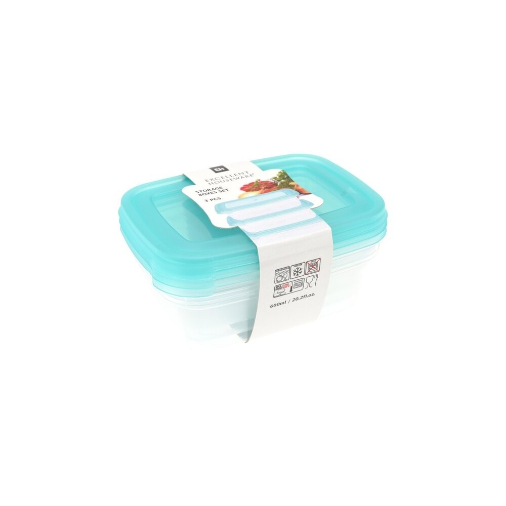 LOT DE 3 BOÎTES DE RANGEMENT 500 ml