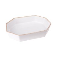 PLAT À FOUR OCTAGONAL 22 CM- BLANC